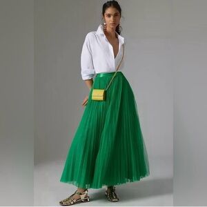 Anthropologie Hutch Tulle Skirt Kelly Green SIZE M NWT